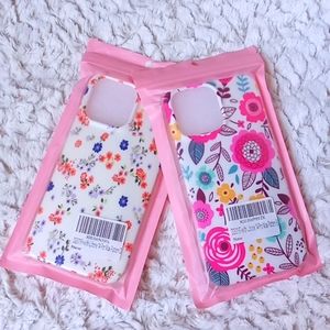 IPhone 14 Pro Phone Case bundle 2 piece Flowers White Pink Floral